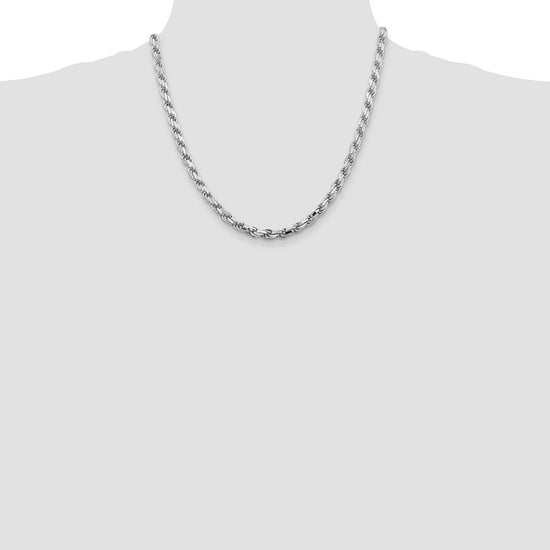 Sterling Silver Diamond-Cut Rope Chain — 5.75 mm