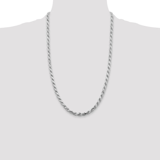 Sterling Silver Diamond-Cut Rope Chain — 5.75 mm