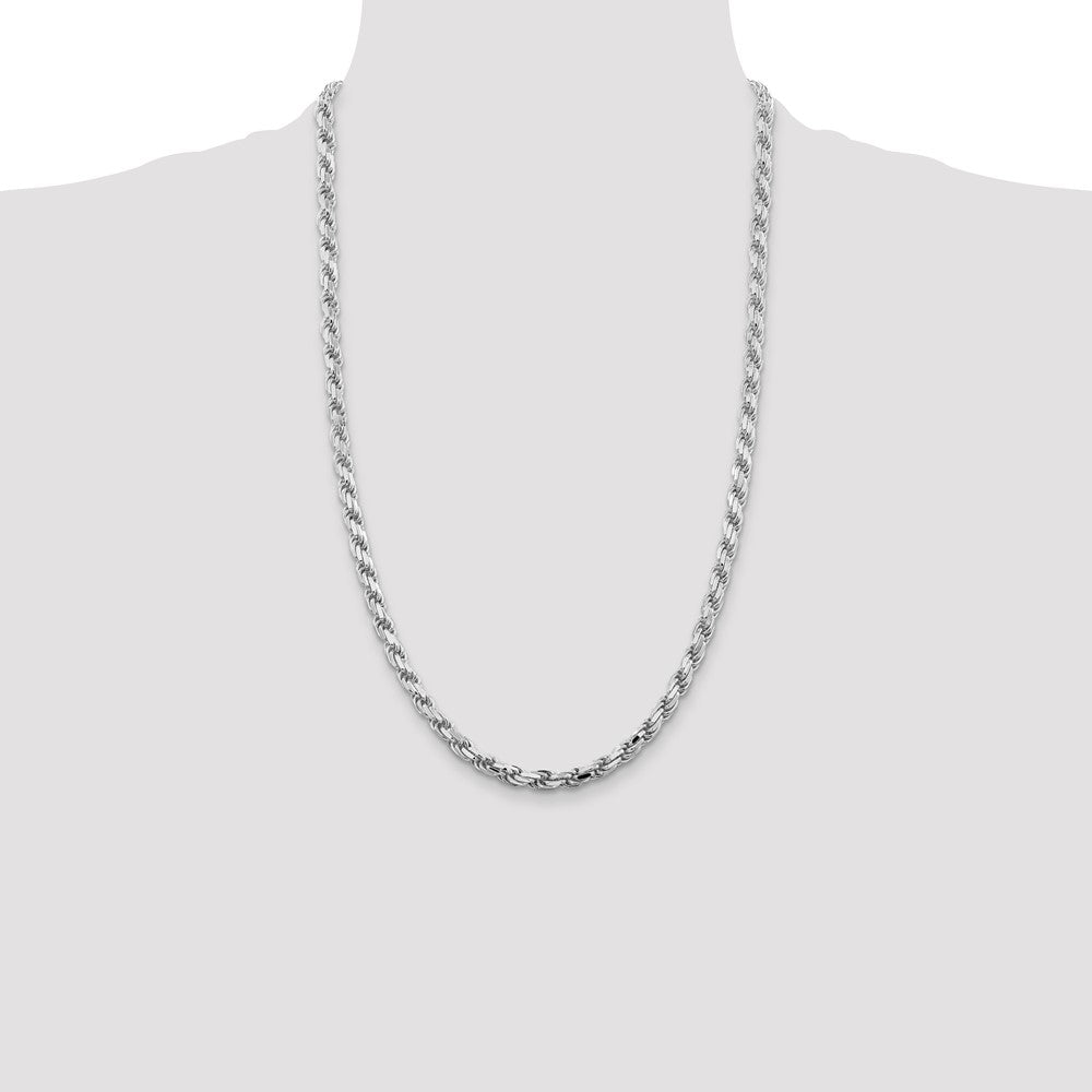 Sterling Silver Diamond-Cut Rope Chain — 5.75 mm