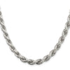 Sterling Silver Diamond-Cut Rope Chain — 6.5 mm