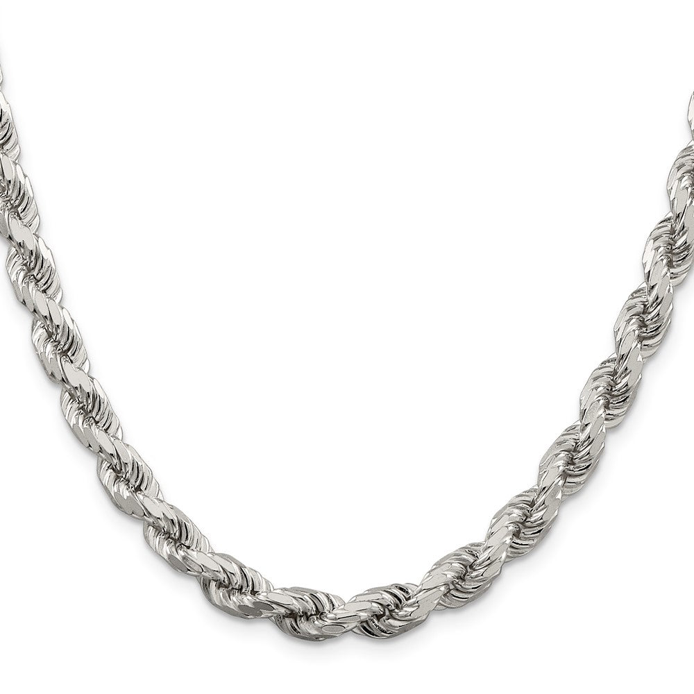 Sterling Silver Diamond-Cut Rope Chain — 6.5 mm