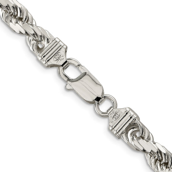 Sterling Silver Diamond-Cut Rope Chain — 6.5 mm