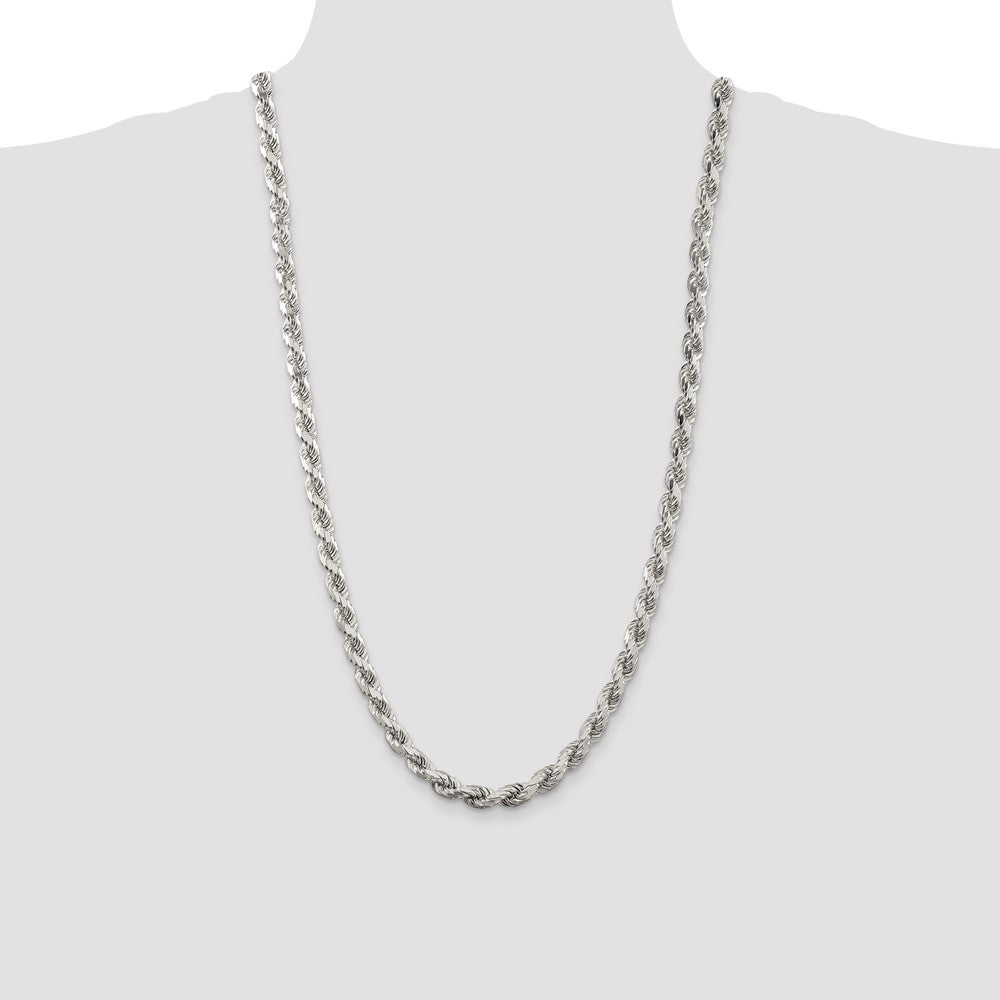 Sterling Silver Diamond-Cut Rope Chain — 6.5 mm