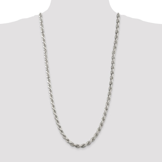 Sterling Silver Diamond-Cut Rope Chain — 6.5 mm