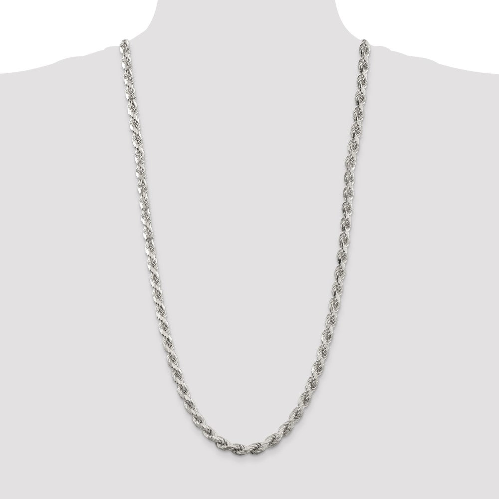 Sterling Silver Diamond-Cut Rope Chain — 6.5 mm