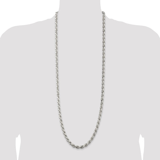 Sterling Silver Diamond-Cut Rope Chain — 6.5 mm