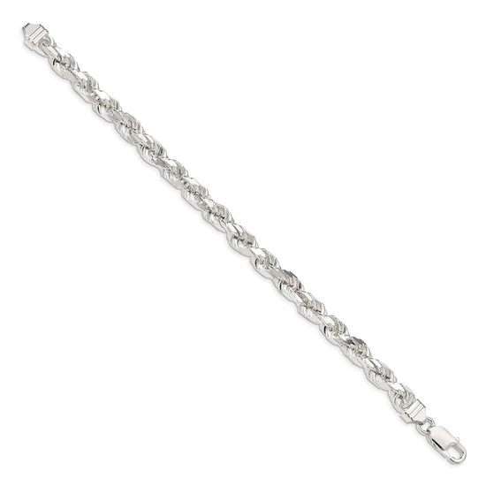 Sterling Silver Diamond-Cut Rope Chain — 6.5 mm
