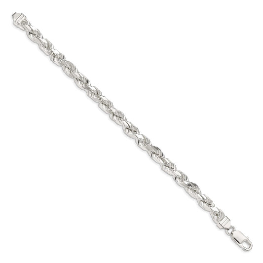 Sterling Silver Diamond-Cut Rope Chain — 6.5 mm