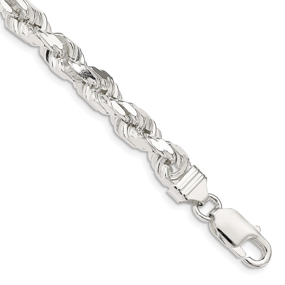 Sterling Silver Diamond-Cut Rope Chain — 6.5 mm