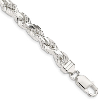Sterling Silver Diamond-Cut Rope Chain — 6.5 mm