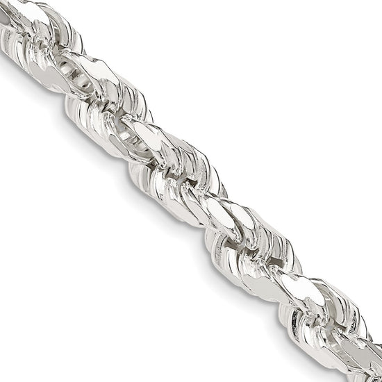 Sterling Silver Diamond-Cut Rope Chain — 6.5 mm