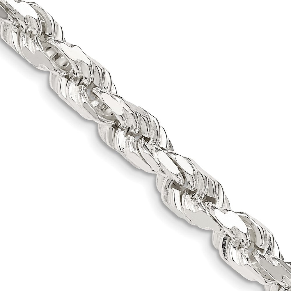 Sterling Silver Diamond-Cut Rope Chain — 6.5 mm