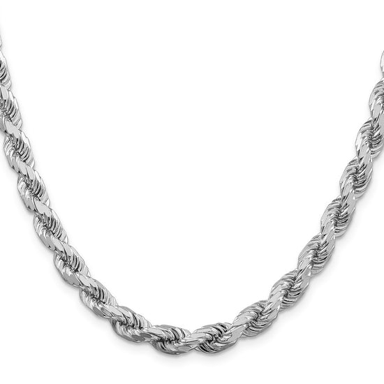 Sterling Silver Diamond-Cut Rope Chain — 6.5 mm