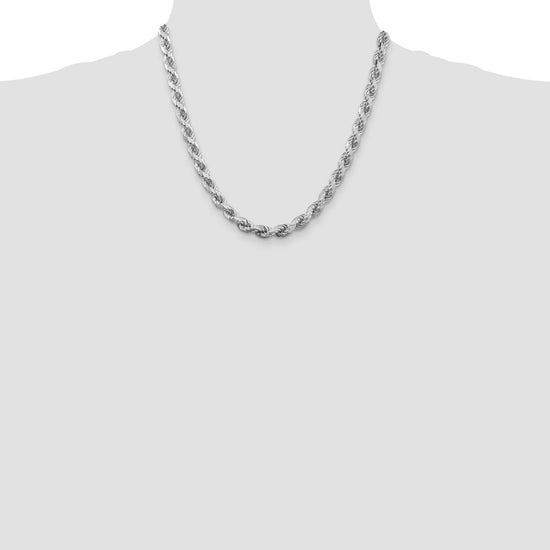 Sterling Silver Diamond-Cut Rope Chain — 6.5 mm