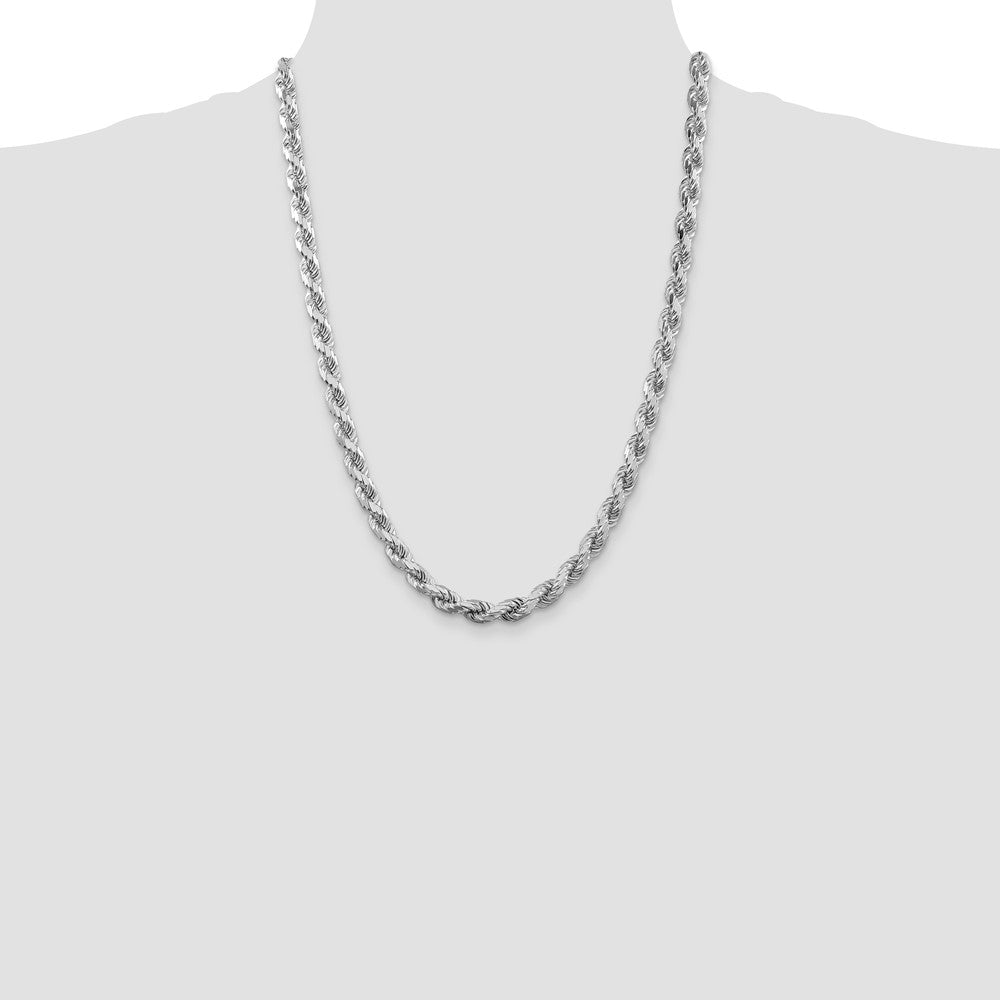 Sterling Silver Diamond-Cut Rope Chain — 6.5 mm
