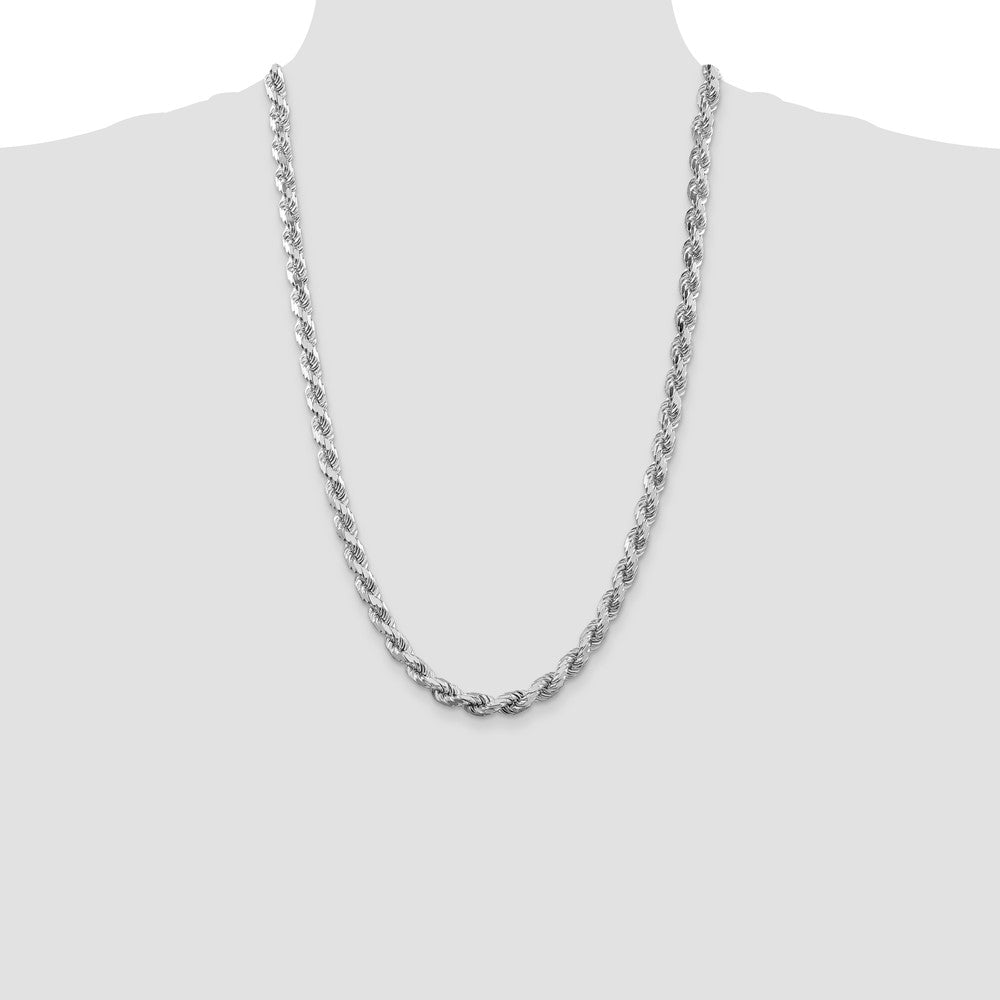 Sterling Silver Diamond-Cut Rope Chain — 6.5 mm
