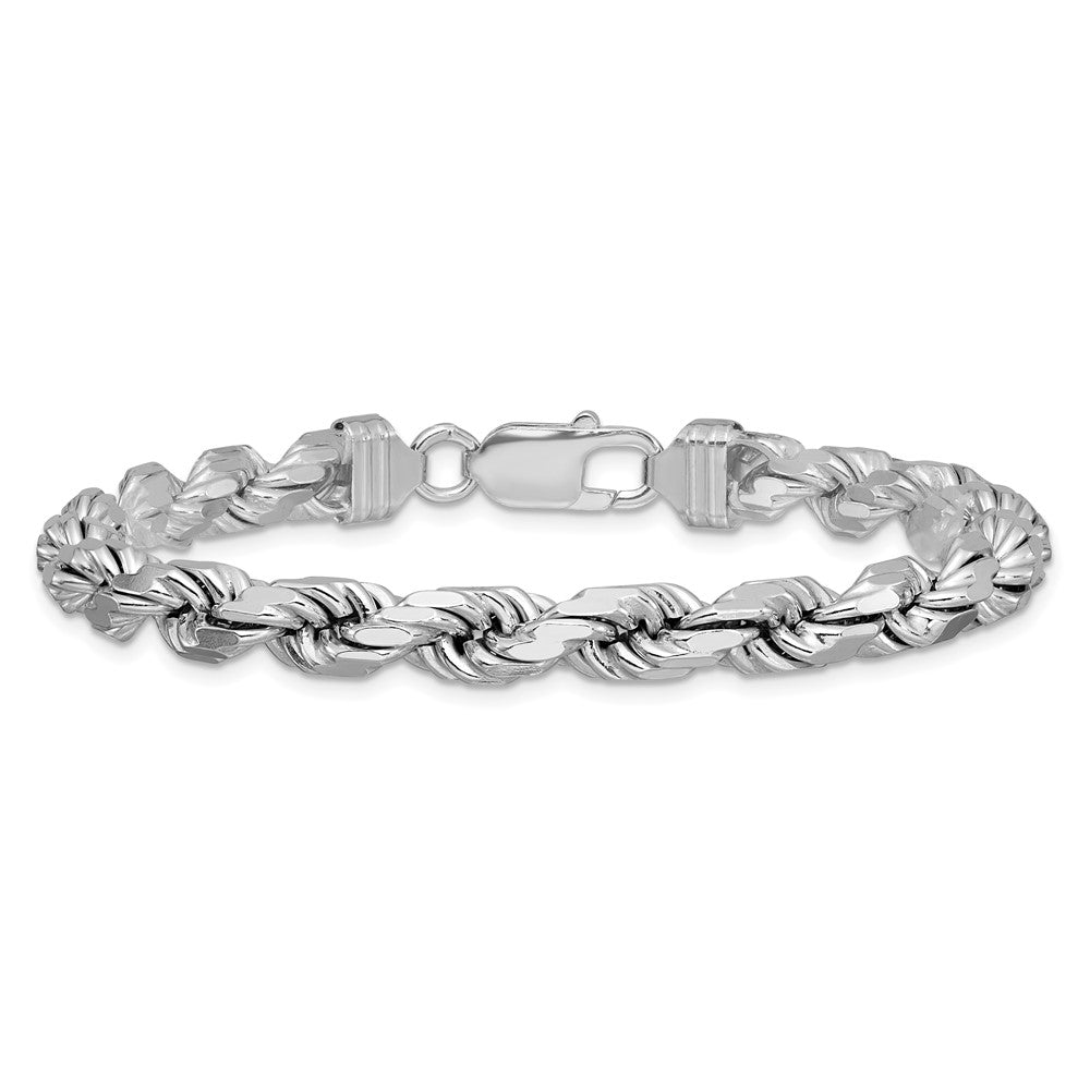 Sterling Silver Diamond-Cut Rope Chain — 6.5 mm