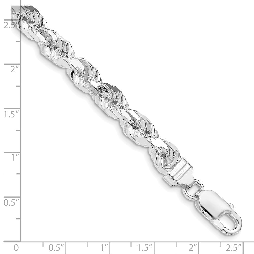 Sterling Silver Diamond-Cut Rope Chain — 6.5 mm