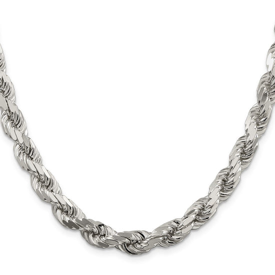 Sterling Silver Diamond-Cut Rope Chain — 7.8 mm