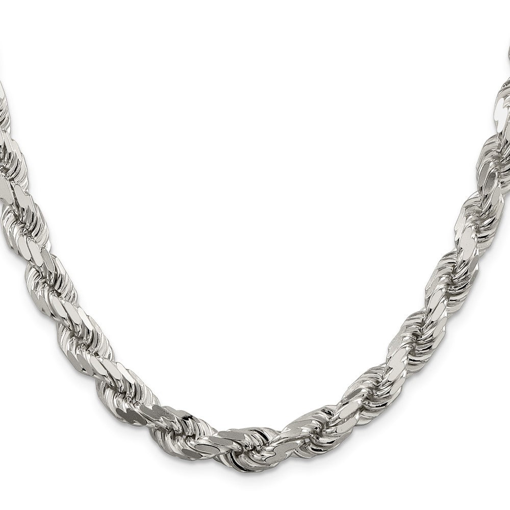 Sterling Silver Diamond-Cut Rope Chain — 7.8 mm