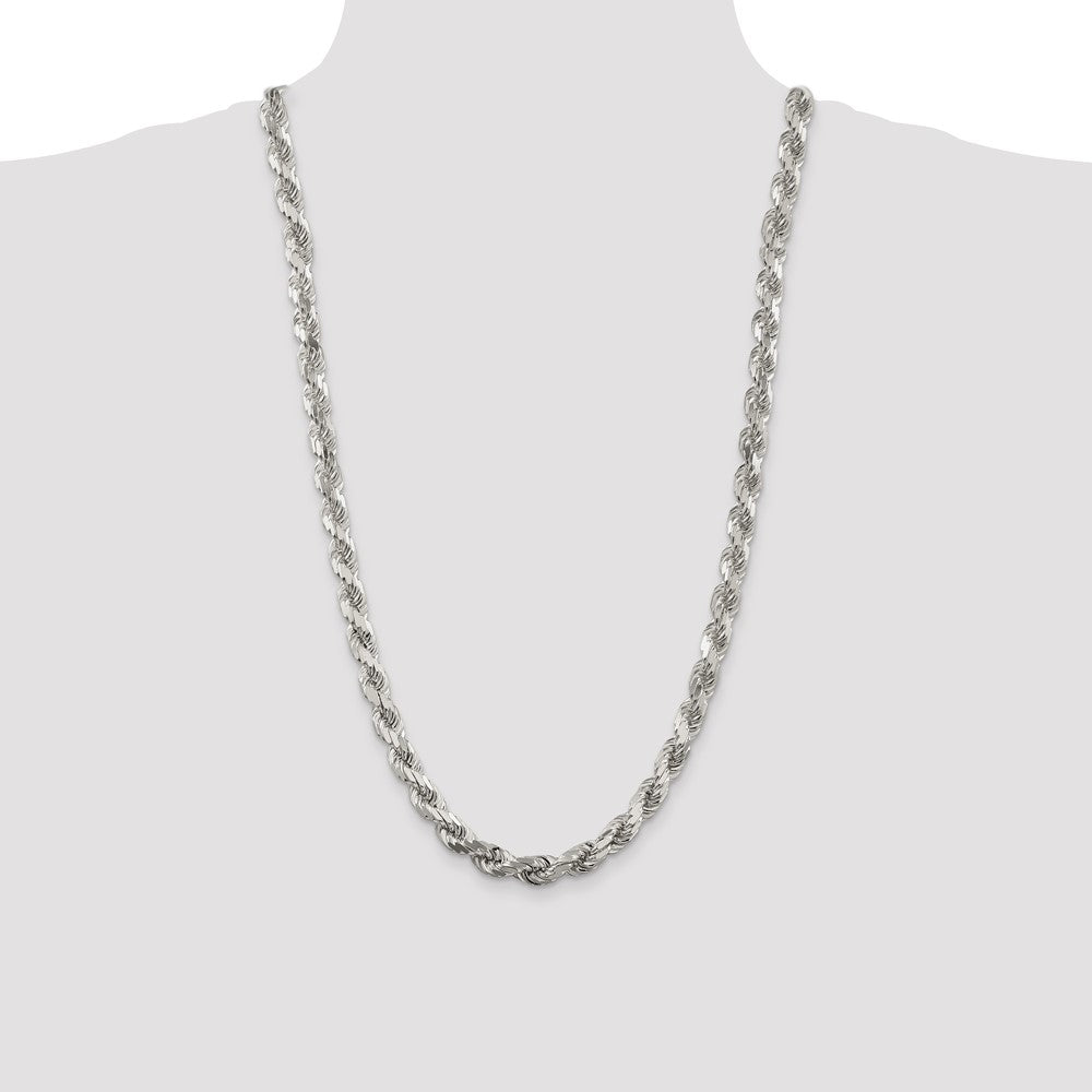 Sterling Silver Diamond-Cut Rope Chain — 7.8 mm