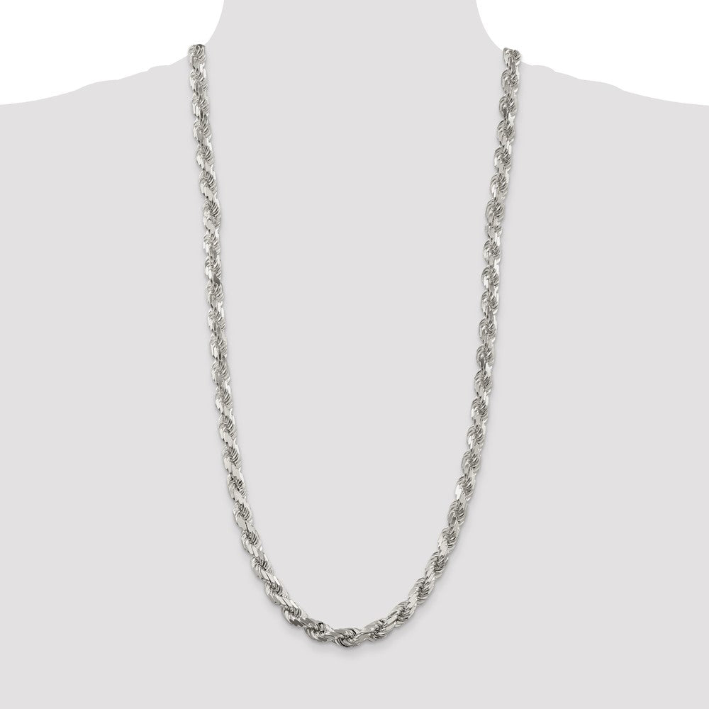 Sterling Silver Diamond-Cut Rope Chain — 7.8 mm