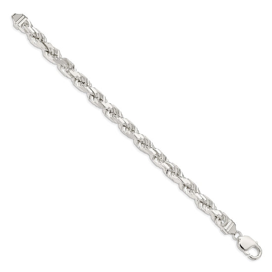 Sterling Silver Diamond-Cut Rope Chain — 7.8 mm