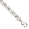 Sterling Silver Diamond-Cut Rope Chain — 7.8 mm