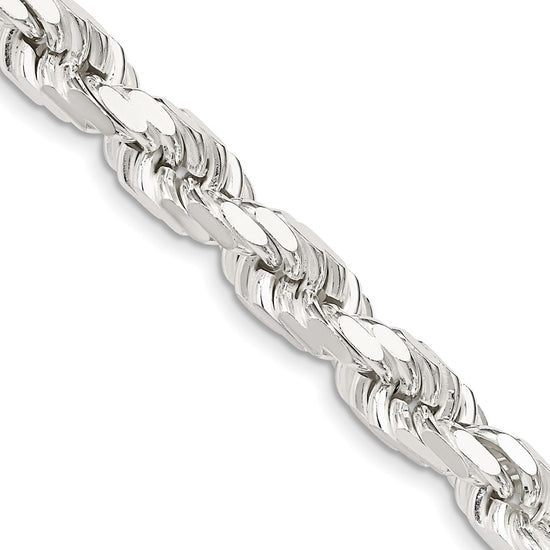 Sterling Silver Diamond-Cut Rope Chain — 7.8 mm