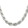 Sterling Silver Diamond-Cut Rope Chain — 9 mm