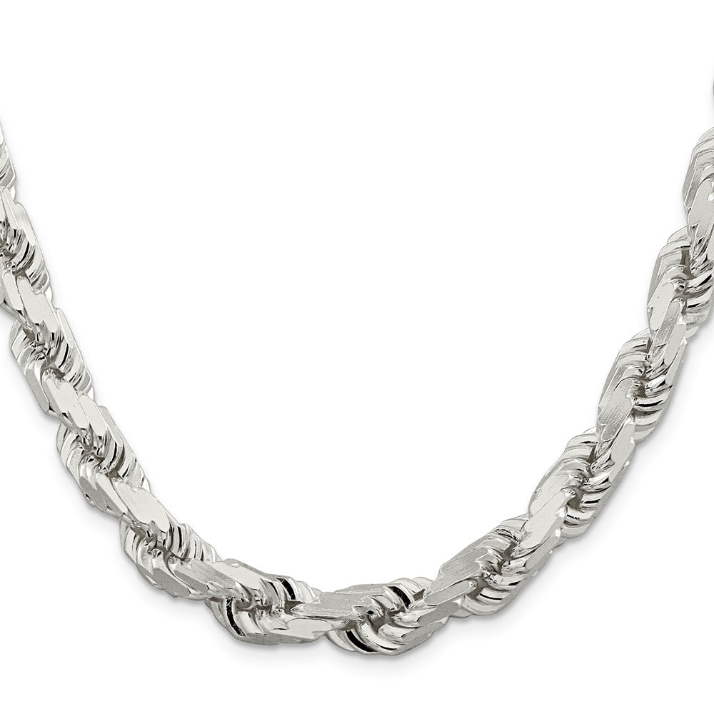 Sterling Silver Diamond-Cut Rope Chain — 9 mm