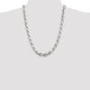 Sterling Silver Diamond-Cut Rope Chain — 9 mm