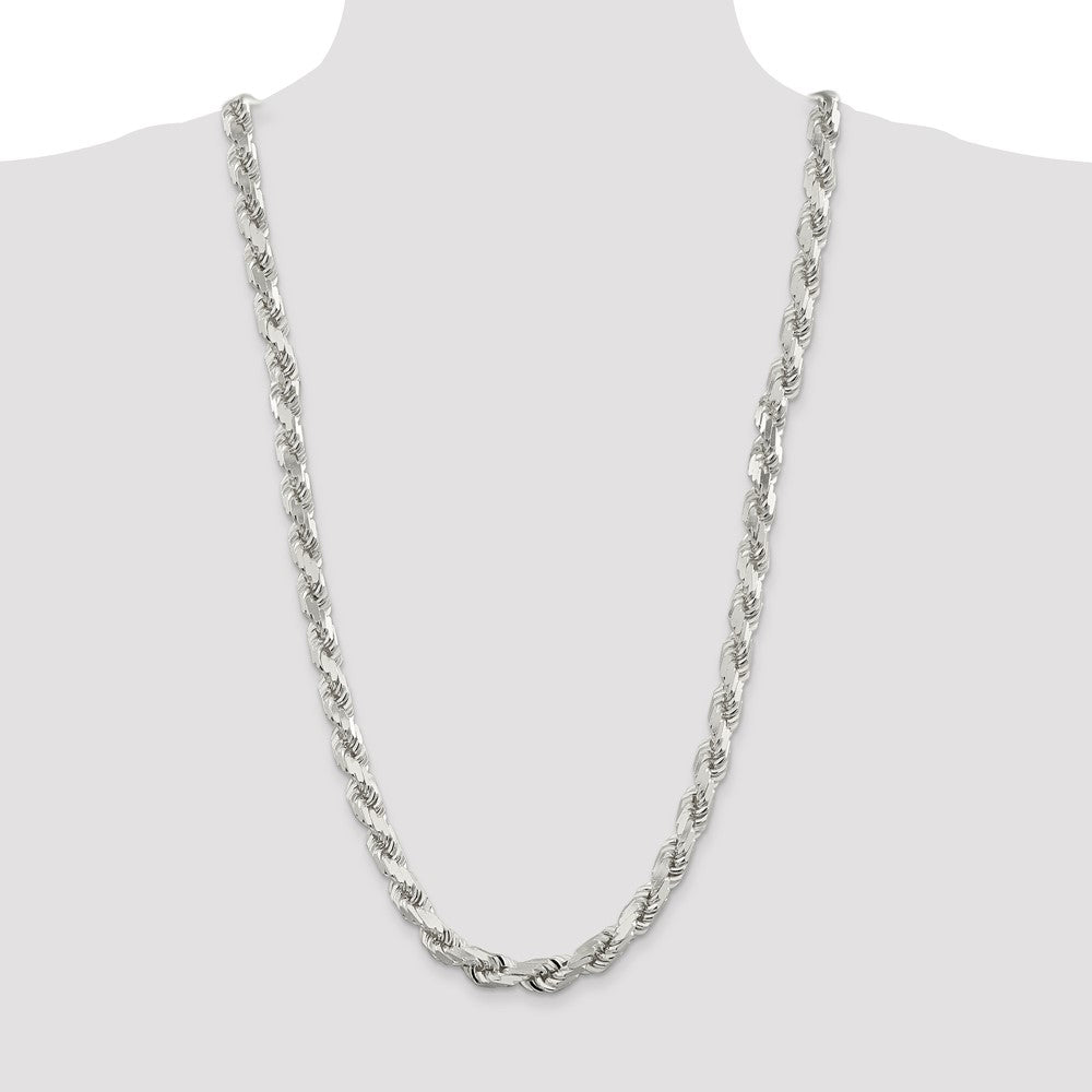 Sterling Silver Diamond-Cut Rope Chain — 9 mm