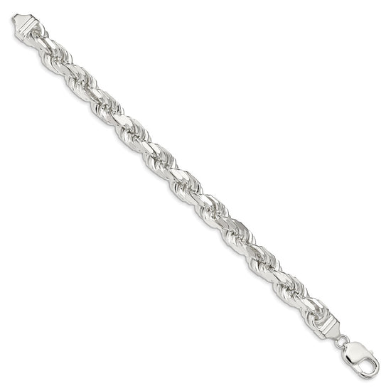 Sterling Silver Diamond-Cut Rope Chain — 9 mm