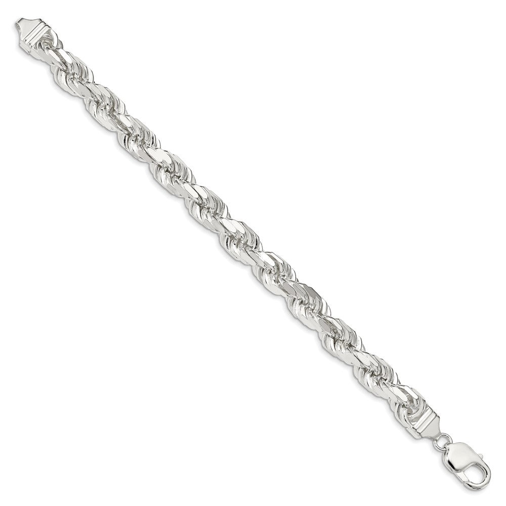 Sterling Silver Diamond-Cut Rope Chain — 9 mm