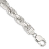 Sterling Silver Diamond-Cut Rope Chain — 9 mm