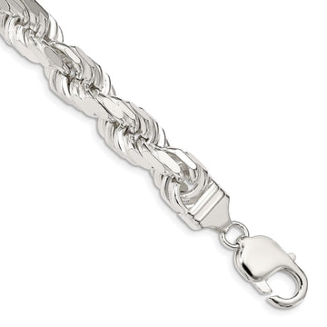 Sterling Silver Diamond-Cut Rope Chain — 9 mm