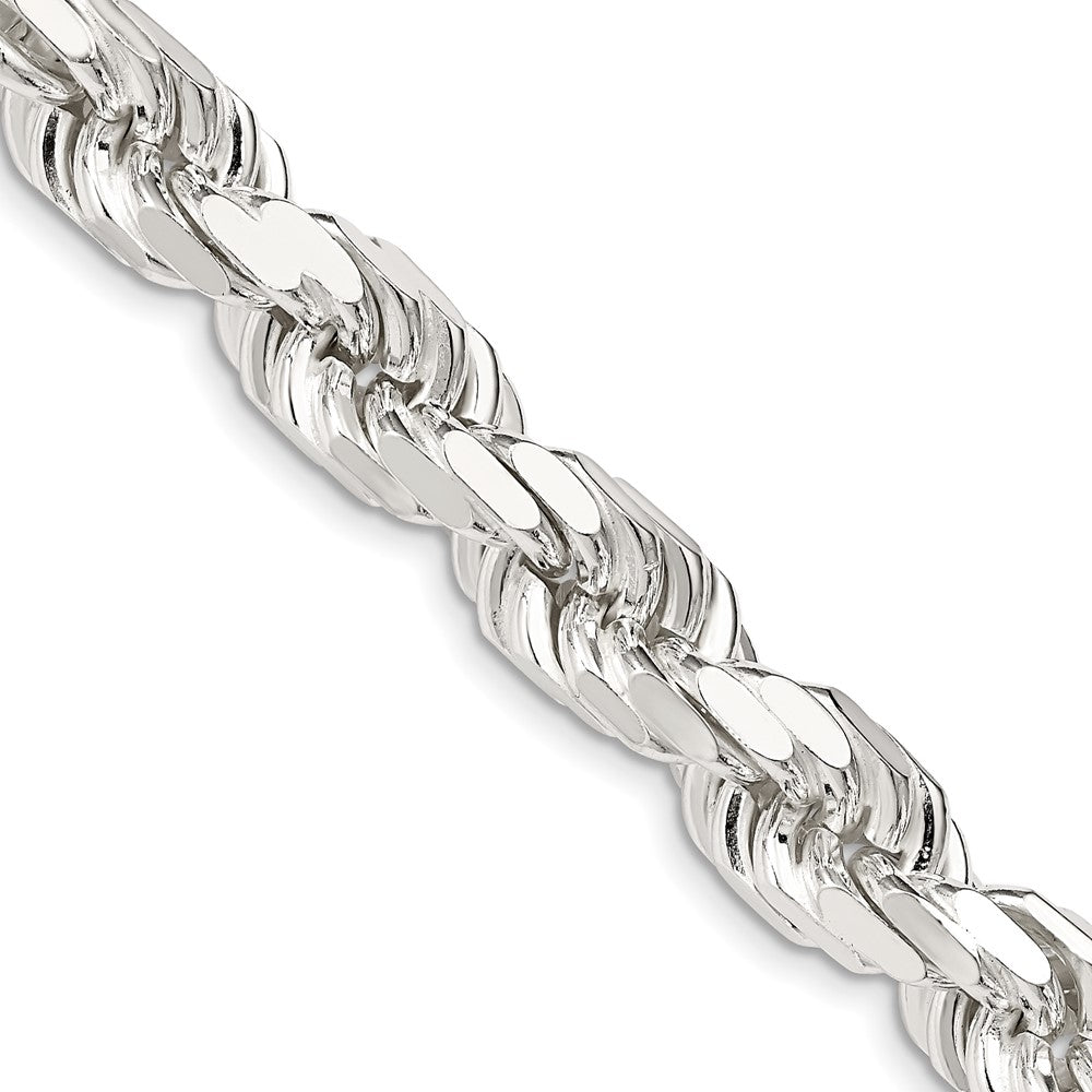 Sterling Silver Diamond-Cut Rope Chain — 9 mm