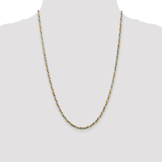 Sterling Silver And Vermeil 2.5mm Diamond-cut Rope Chain