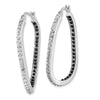 Diamond Fascination Diamond Mystique Sterling Silver Platinum-plated Diamond Black and White Diamond In and Out Hoop Earring
