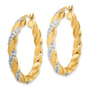 Sterling Silver Diamond Mystique Twisted Hoop Earrings