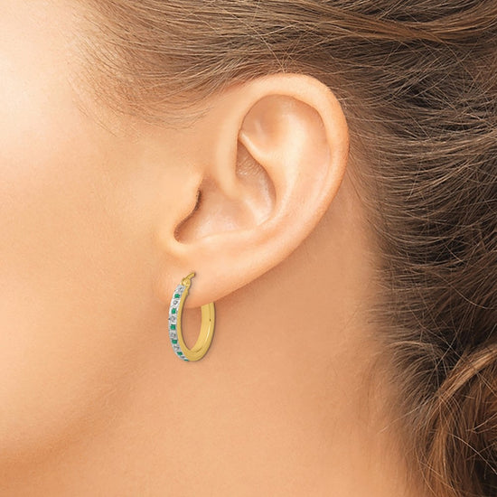 Diamond Mystique Diamond & Gemstone Earrings/Bangle Set