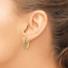 Diamond Fascination Diamond Mystique Sterling Silver 18K Gold-plated Diamond and Emerald Hoop Earrings and Bangle Set