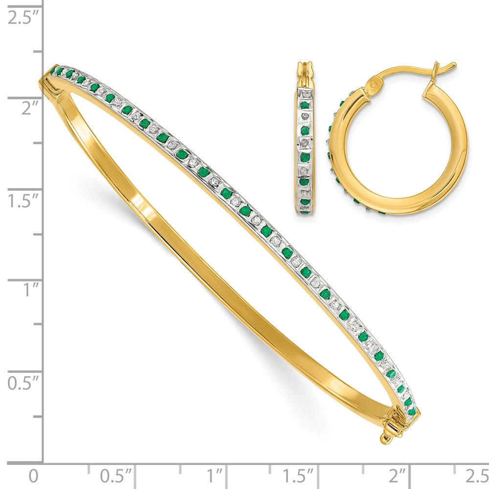 Diamond Mystique Diamond & Gemstone Earrings/Bangle Set