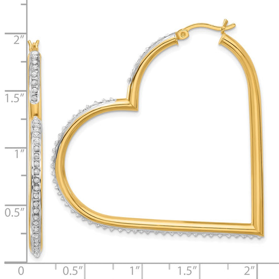SS 18k Gold-pltd Diamond Mystique Dia Dust/Accent Heart Earrings
