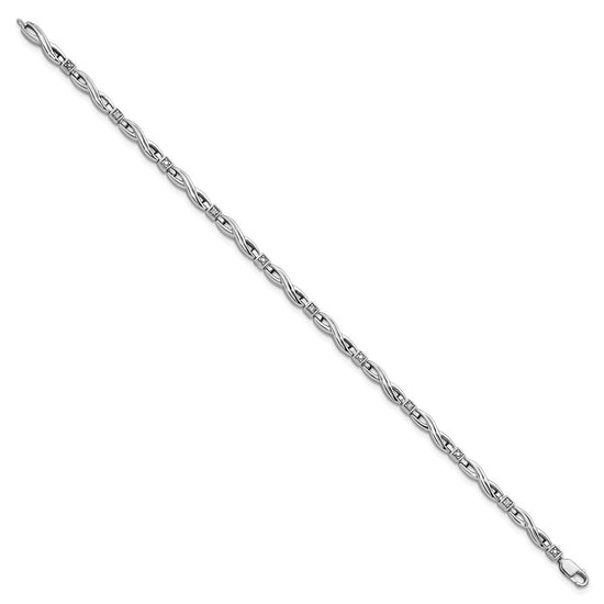 Sterling Silver Rhodium-plated Diam. Bracelet