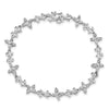 Sterling Silver Rhodium-plated Diamon Butterfly & Bows Bracelet