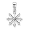 Sterling Silver Rhodium Snowflake Pendant
