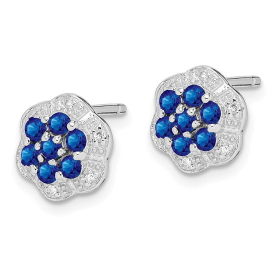 Gemstone & Diamond Post Earrings