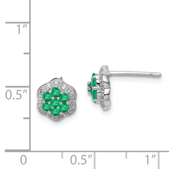 Gemstone & Diamond Post Earrings